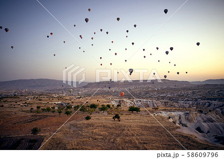 Cappadocia hot air balloon at sunrise Cappadocia hot air balloon at sunrise 58609796