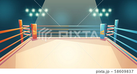 Box ring, arena for sports fighting. Empty area 58609837
