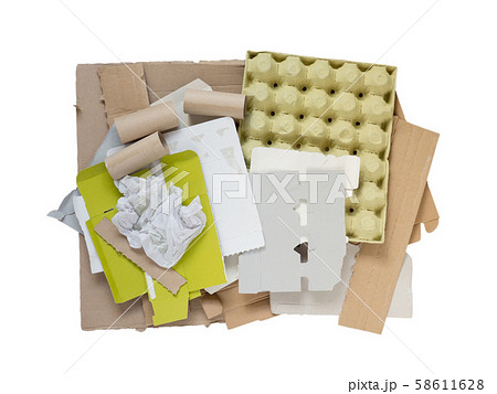 Paper waste heap isolated on white 58611628