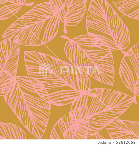 Simpleexotic plant seamless pattern on background. Tropical pattern, palm leaves 58612068