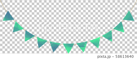Flag_Triangle_Garland_Watercolor_Green_Blue Green_Blue Green 58613640