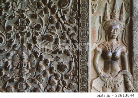 sculpted stone in temple 58613644