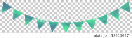 Flag_Triangle_Garland_Watercolor_Green_Blue Green_Blue Green 58613657