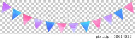 Flag_Triangle_Garland_Watercolor_Pink_Blue_Lavender 58614832