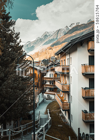 Cityscape and Landscape Scenery View of Zermatt City, Switzerland 58615764