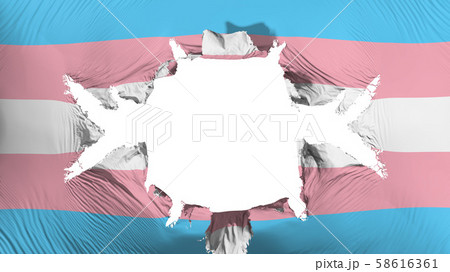 Transgender pride flag with a big hole Transgender pride flag with a big hole 58616361