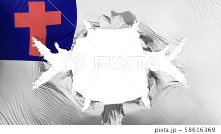 Christian flag with a big hole Christian flag with a big hole 58616369