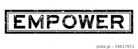 Grunge black empower word rubber seal stamp 58617651