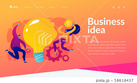 Business Idea Landing Page Template のイラスト素材 58618437 Pixta