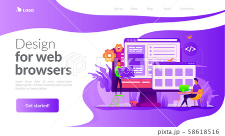 Web development landing page template 58618516