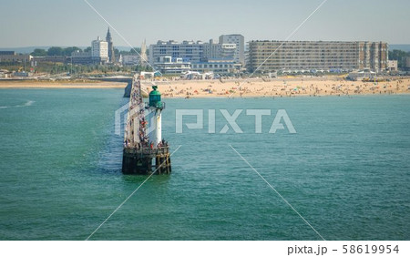 The port of Le Havre with pier and sea beach on a 58619954