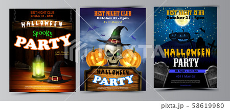 Halloween vertical background with pumpkins 58619980