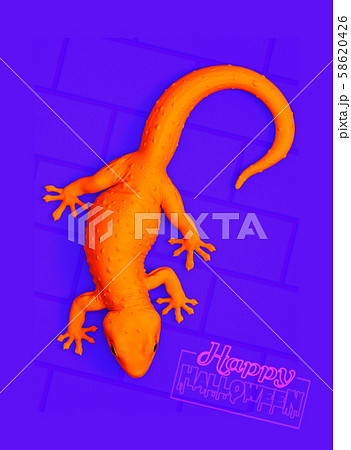 3D rendering illustration white gecko isolated on 58620426