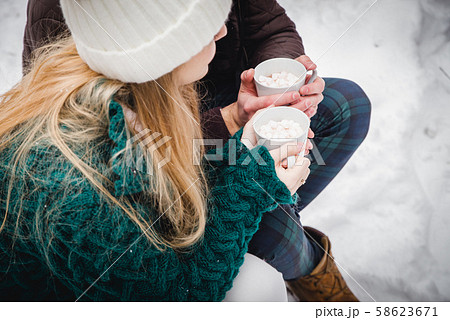 Cheerful date. A couple has fun and laugh while Cheerful date. A couple has fun and laugh while 58623671
