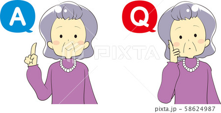 Illustration of Q & A icon and person 58624987