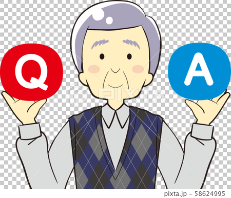 Illustration Of Q A Icon And Personのイラスト素材