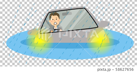 水没する車 58627656