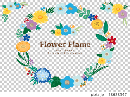 Flower hand painted frame - Stock Illustration [58628547] - PIXTA