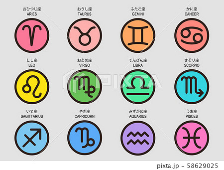 12星座アイコンセット 58629025