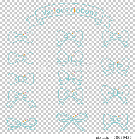 Three color line drawing ribbon - Stock Illustration [58629425] - PIXTA