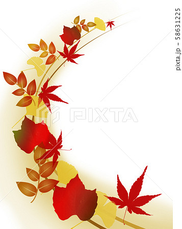 紅葉 和風 秋 和柄 日本的 フレーム 枠 和 和風背景 市松模様 のイラスト素材