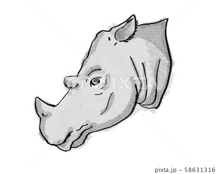 Sumatran Rhinoceros Endangered Wildlife Cartoon 58631316