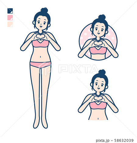 simple underwear woman_love mark hand sign simple underwear woman_love mark hand sign 58632039