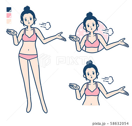 simple underwear woman_despair gesture 58632054