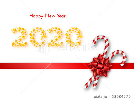 Holiday gift card. Happy New Year 2020. 58634279