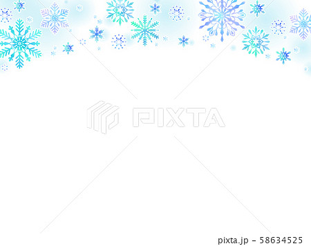 雪のもようのイラストカード 雪のもようのイラストカード 58634525