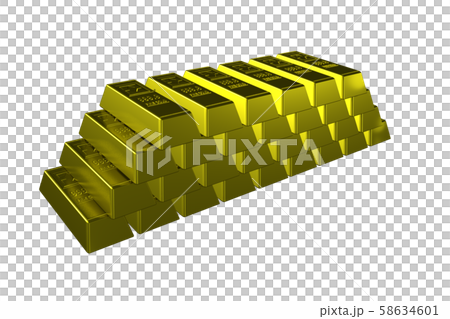 金塊のイメージ(大当たり・富・お金持ちなど/透過素材) 金塊のイメージ(大当たり・富・お金持ちなど/透過素材) 58634601