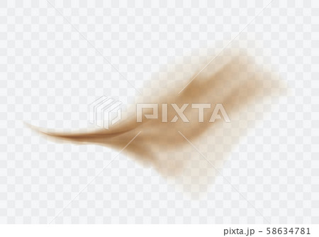 Desert sandstorm, brown dusty cloud on transparent 58634781