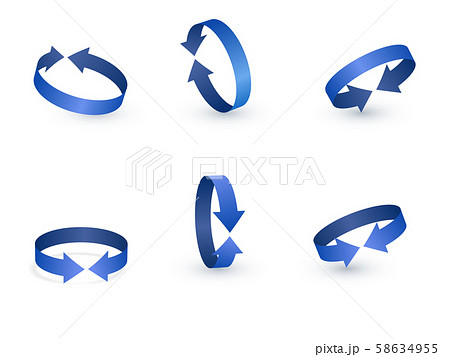 3D rotation sign icon. 360 rotation arrows Sign. 58634955