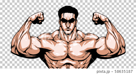 オリンピック,スポーツ,日本代表,劇画,漫画,筋肉,ボディビル,マッチョ,ポーズ,正面,白背景, オリンピック,スポーツ,日本代表,劇画,漫画,筋肉,ボディビル,マッチョ,ポーズ,正面,白背景, 58635187