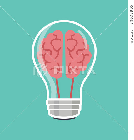 Creative brain light bulb vector Creative brain light bulb vector 58635995