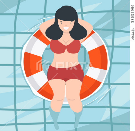 Cute woman swimming at the pool Cute woman swimming at the pool 58635996