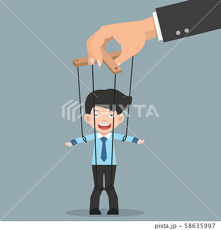 businessman on Ropes Controlled by Hand businessman on Ropes Controlled by Hand 58635997