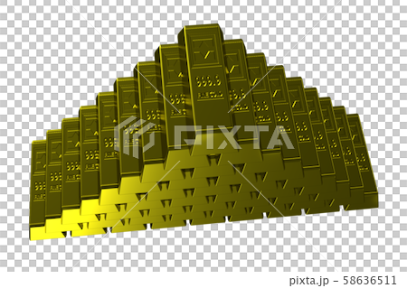 金塊のイメージ(大当たり・富・お金持ちなど/透過素材) 58636511