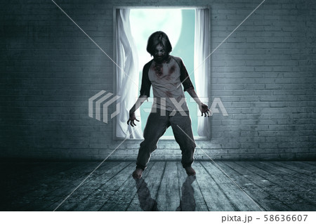 Scary zombies with blood and wound on his body Scary zombies with blood and wound on his body 58636607