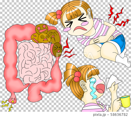 腹痛便秘腸内トラブルイラスト 58636782