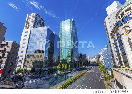 白金高輪駅前の風景 白金アエルシティのビルディング 58636943