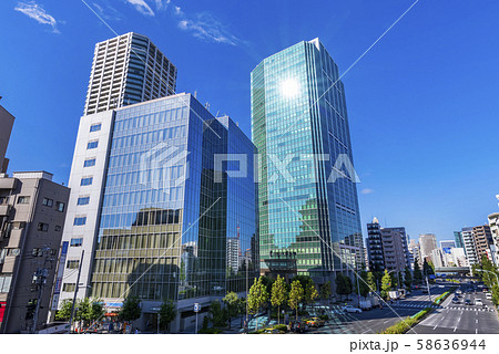 白金高輪駅前の風景 白金アエルシティのビルディング 58636944