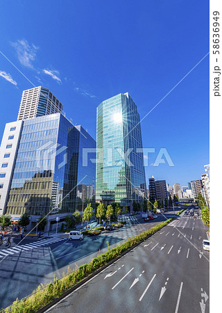 白金高輪駅前の風景 白金アエルシティのビルディング 白金高輪駅前の風景 白金アエルシティのビルディング 58636949