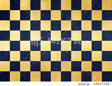 市松模様 和柄 金 紺のイラスト素材
