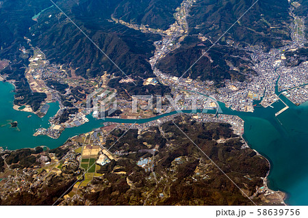 熊本県天草市 本渡瀬戸 空撮 昼間 横 58639756