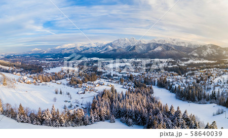 Aerial landscape with tatra mountains and 58640039