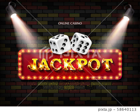 Shining sign Jackpot banner 58640113