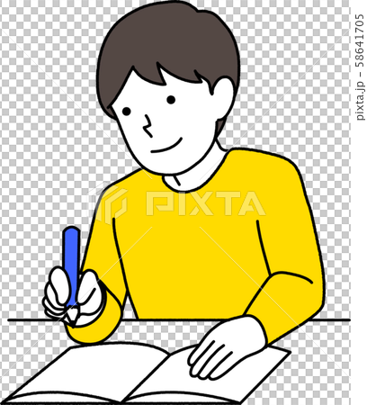 Boy taking notes - Stock Illustration [58641705] - PIXTA
