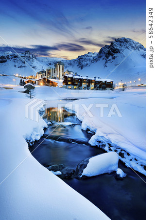 Tignes, alps, France 58642349