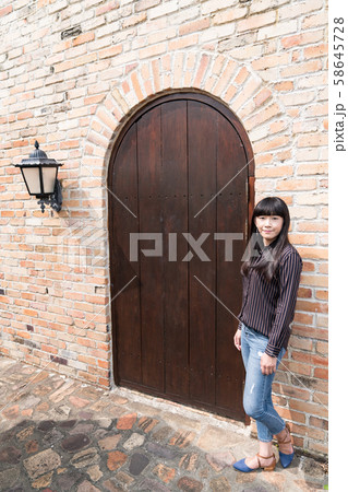 An Asian woman in a village in Taichung, Taiwan. 58645728